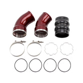 Wehrli Custom Fab 2006-2010 LBZ/LMM Duramax Passenger (Cold) Side 3.5" Intercooler Pipe WCFab Red